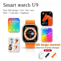 (COD)Jam Tangan Smartwatch i9 Ultra 2.3 inci Smartwatch Pria Wanita 2 in 1 Paduan Layar HD Layar Sen