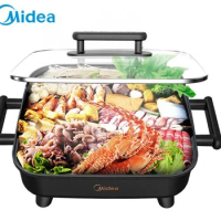 Midea Korean style Home Multifunction 6L Hot Pot Frying Machine Electric Stove Cooker Frying Grilled Fish Pan Fry braise stew