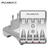 PUJIMAX 2/4 Slots Smart Battery Charger US/EU Plug Quick Charge For 9V Ni-MH/Ni-Cd Battery1.2V AA/AAA Rechargeable Battery