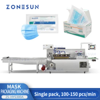 ZONESUN Medical Surgical Mask 4-sided Sealing Machine Single Pack Plastic Paper Film Packaging Sealer Production Line ZS-HYS300