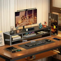 家用臺式電腦顯示器增高架帶USB 擴展塢手機充電筆記本螢幕支撐架
