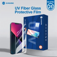 SUNSHINE 25PCS HD UV Fiber Glass Protective Film Series Mobile Phone Screen Protector SS-057U SS-075U SS-U200 Flexible Film