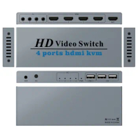 4K Switch KVM HDMI Switcher 4-port USB HDMI KVM Switch 4X1 4kX2K/30HZ HDCP 1.2 for PC laptop windows&amp;macs