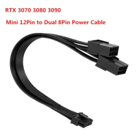 Dual PCIe 8Pin Female to Mini 12Pin Male GPU Power Adapter Cable for RTX3080 90 Dropship