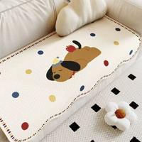 尚美巢品卡通冰絲涼感沙發墊 防滑坐墊 夏季涼蓆 透氣舒適- 幻想奇妙-趴趴狗 68*68CM【可用作扶手和靠背】