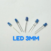 Led 3mm Biru Led 3mm Lampu LED 3mm Warna Biru LED 3mm bright Biru Lampu led 3mm warna Biru 20PCS