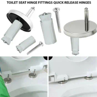 2pcs/Set Toilet Seat Hinges Top Close Soft Release Quick Fitting Heavy Duty Hinge Pair 45mm 55mm 60mm Bathroom Accessories