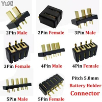 1PCS 2-5Pin Laptop Battery Connector Pitch 5.0mm Holder Clip Slot Contact Male Female plug Smart Door lock Battery Connector