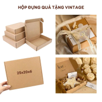 Hộp đựng quà, phụ kiện carton nắp gài giấy kraft trơn 25x20x6 cm