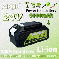 Lithium Ion Rechargeable Battery For Greenworks 24V 5.0AH Power Tools 29842 29852 29322 20362 MO24B410 MO48L4211 100% brand new