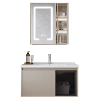 Ceramic integrated intelligent mirror for bathroom sink cabinet