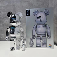 Color box Bearbrick 400%+100% 2G Sora Yamaki 28cm+7cm one big one small two pieces ABS plastic bear joint rotation with sound