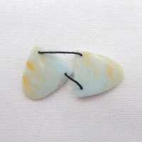 Natural Stone Amazonite Front Drilled Double Hole Earring 25x23x4mm 8g Beauty Jewelry Women Earrings Accessories