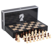 Magnetic Solid Wood Chess Set Manual Magnetic Heavy Chess Pieces Portable Folding Beginners Children Adults Chess Game Gifts