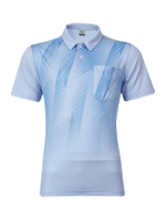 เสื้อคอปกพิมพ์ลายด้านหน้า(012294) สีฟ้า