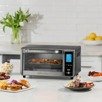 Stainless Steel Gray Digital 4-Slice Toaster Oven Air Fryer: 11 Cooking Functions