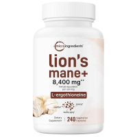 Micro Ingredients Lions Mane with L-Ergothioneine | 240 Vegan Capsules 8400 mg Herbal Equivalent