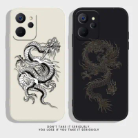 Chinese Dragon Pen Drawing Phone Case For OPPO Realme 11 10 9 8 8I 7 PRO GT NEO 2 NARZO 50 50A 60X 5G Silicone Case Funda Shell