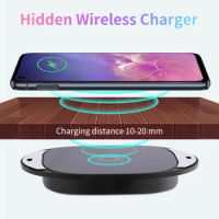 Qi Wireless Charger for iPhone 11 Pro XS Samsung S20 Xiaomi 11 Invisible True Long-distance 25MM Wireless Charging Base