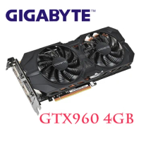 GIGABYTE GTX 960 4GB Graphics Cards 128Bit GDDR5 GPU Videocard Video Card For NVIDIA Geforce GV-N960WF2OC-4GD Hdmi Dvi Used