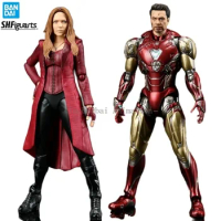 In Stock Bandai Original S.H.Figuarts Marvel Movie Avengers 4 Scarlet Witch Iron Man MK85 Model Action Figure Collection Gift