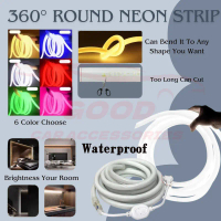 Universal home LED Strip Light 360 Round LED Neon Light AC 220V Outdoor Waterproof 120Leds Flexible 