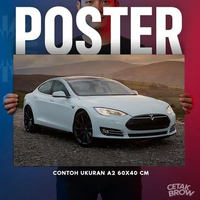 Poster Tesla Model S Plaid Stealth Bisa Cetak Custom Hiasan Dinding Kamar Cowo Otomotif EV Performan