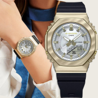 【CASIO 卡西歐】G-SHOCK 八角 農家橡樹 香檳金系列雙顯手錶 畢業禮物(GM-S2100BC-1A)