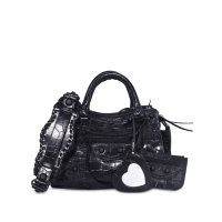 BALENCIAGA Neo cagole xs croc stamp shoulder bag