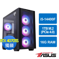 華碩B760平台[天風戰神]i5-14400F/16G/RTX 4070 Ti S/1TB_M2