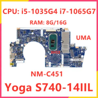 5B20S42880 5B20S42876 For Lenovo ideapad Yoga S740-14IIL Laptop Motherboard NM-C451 With i5-1035G4 i7-1065G7 CPU 8G 16G RAM