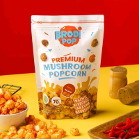 Tokokais Popcorn Premium Mushroom Rasa Balado Brodipop Cemilan Sehat Untuk Nonton Film Anak dan Kelu