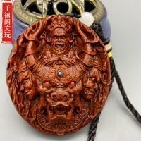 大威德金剛吊墜菩薩佛像木質男女士項鏈轉運招財念珠掛牌掛件禮物