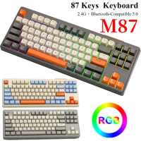 M87 Mechanical Keyboard Hot-Swappable Keyboard Bluetooth-Compatible 2.4G Wireless Keyboard RGB Lighting Effect Gamer Keyboard