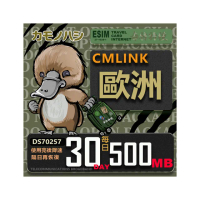 【鴨嘴獸 旅遊網卡】CMLink 歐洲30日微量型 吃到飽(歐洲多國共用網卡 波士尼亞4小國)