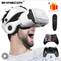 Shinecon Virtual Reality VR Glasses 3D Headset Viar Device Smart Helmet Lenses Goggle For Mobile Phone Cell Smartphone Headphone