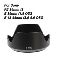 ALC-SH112 For Sony FE 28mm f2 / E 35mm f1.8 OSS / E 18-55mm f3.5-5.6 OSS Camera Lens Hood Plastic SEL28F20 SEL35F18 SEL1855