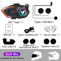 AVASHIN Y80 2x Motorcycle Intercom Helmet Bluetooth 5.3 Helmet Headset for 1000M 2Rides Intercom Fun