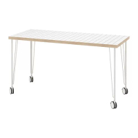 LAGKAPTEN/KRILLE 書桌/工作桌, 白色 碳黑色/白色, 140x60 公分