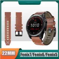 22MM Smart Bracelet Strap For Garmin Fenix7/fenix6/fenix5 Watch Band Leather Watchband watches Fenix 7/fenix 6/fenix 5 Wrist