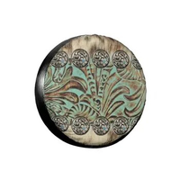 Teal Bohemian 14" 15" 16" 17" Inch Leather Spare Wheel Tire Cover Case Bag Pouch Protector Car Tyres for Cars Accessories