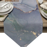 Marble Texture Modern Table Runner Country Wedding Decoration Tablecloth Home Hotel Party Dining Table Kitchen Table Mat