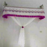 B23. Màn lẻ không khung. Màu trắng phối tím cho khung xếp