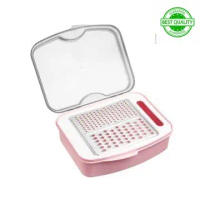 Parutan Alat Dapur Dengan Wadah Berpenutup Praktis _ Pink (Best Quality)