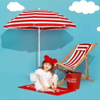 影樓旅拍婚紗攝影道具紅白條紋沙灘傘海邊外景拍照超大太陽傘擺件