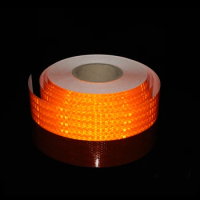 5CM High Visibility Bicycle Reflector Sticker Orange Cycling Wheel Rim Reflective Tapes Decal Self-Adhesive DIY 10m Film For Car