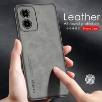 Luxury Lambskin Leather Matte Case For Motorola Moto G34 5G MotoG34 G 34 34G 2024 XT2363-2 6.5" TPU Soft Frame Protection Coque