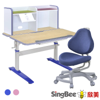 【SingBee 欣美】寬105cm 兒童桌椅組SBD-501&amp;BC105+168椅(書桌椅 兒童桌椅 兒童書桌椅)
