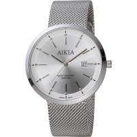 AIKIA 簡約米蘭時尚腕錶-3A2311WWT/銀色40mm