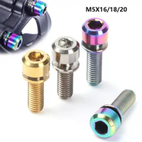 TC4 Titanium with Washer Outdoor MTB Cycling M5 Bike Parts Fixed Bolt Stem Fixing Bolts Bicycle Stems Screws